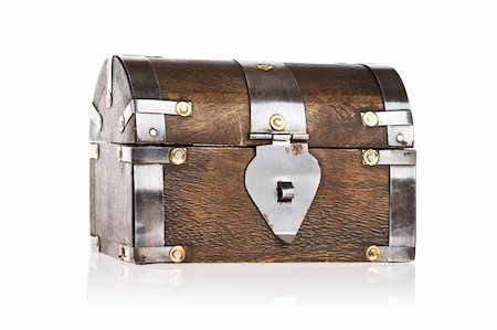 Treasure Chest on white background Stock Photo - Budget Royalty-Free & Subscription, Code: 400-03950084