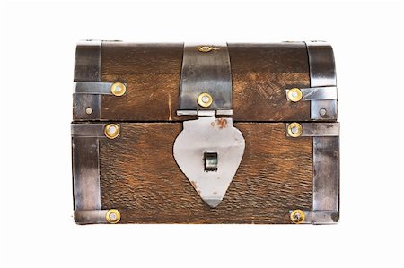 Treasure Chest on white background Stock Photo - Budget Royalty-Free & Subscription, Code: 400-03950083