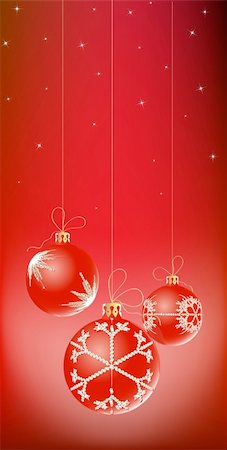 simsearch:696-03402839,k - Vector Illustration de trois boules de Noël décoré de flocon de neige Photographie de stock - Aubaine LD & Abonnement, Code: 400-03950455