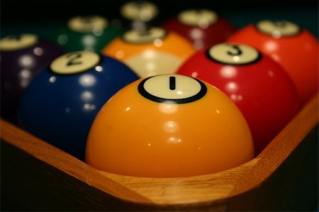 pool table bar - An image of some Racked billiard balls Stock Photo - Budget Royalty-Free & Subscription, Code: 400-03950670