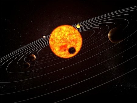 3d rendered illustration of the sun and the planets Stock Photo - Budget Royalty-Free & Subscription, Code: 400-03950802