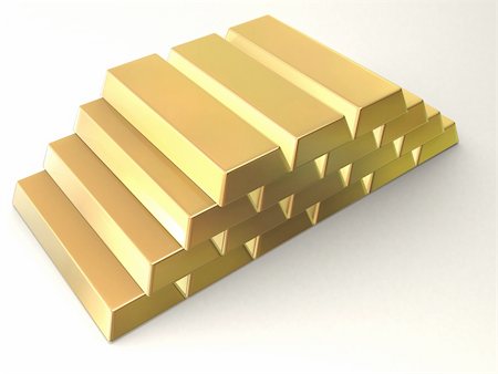 3d rendered illustration from packs of gold bars Photographie de stock - Aubaine LD & Abonnement, Code: 400-03950859