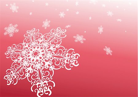 simsearch:6102-07282598,k - Surreal snowflakes design . Red  abstract background with snowflakes . Vector illustration. Stock Photo - Budget Royalty-Free & Subscription, Code: 400-03951027