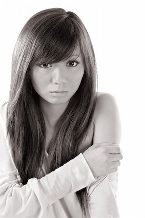simsearch:614-06897933,k - Young Japanese woman with beautiful eyes (duotone) Foto de stock - Royalty-Free Super Valor e Assinatura, Número: 400-03951676