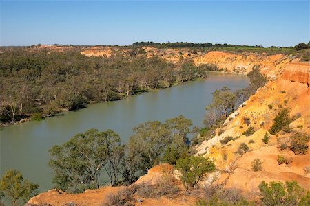 scrub country - looking down on to the river murray at renmark, south australia Stock Photo - Budget Royalty-Free & Subscription, Code: 400-03951702