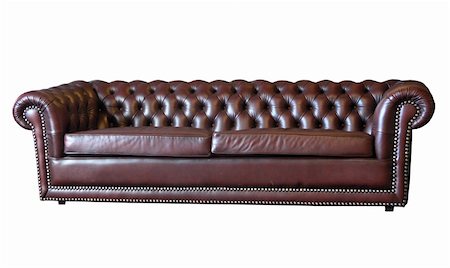 simsearch:400-09090800,k - A brown leather sofa isolated with cliping path Photographie de stock - Aubaine LD & Abonnement, Code: 400-03952070