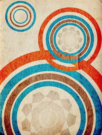 Abstract trendy retro circles in vintage paper background Stock Photo - Budget Royalty-Free & Subscription, Code: 400-03952119