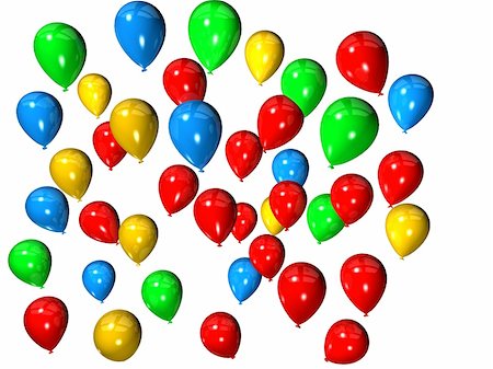 red blue birthday balloon clipart - 3d rendered illustration of many flying colorful balloons Stock Photo - Budget Royalty-Free & Subscription, Code: 400-03952170