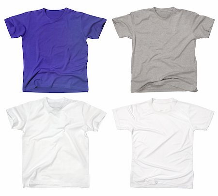 simsearch:400-05129248,k - Photograph of four blank t-shirts, new and old, wrinkled and flat.  Clipping path included.  Ready for your design or logo. Foto de stock - Super Valor sin royalties y Suscripción, Código: 400-03952748