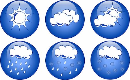 simsearch:700-00659685,k - Blue weather icons to display the weather status Photographie de stock - Aubaine LD & Abonnement, Code: 400-03952754
