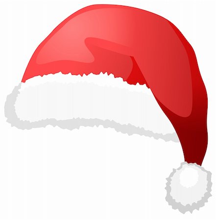 simsearch:400-06207389,k - Santa's hat illustration isolated on white Photographie de stock - Aubaine LD & Abonnement, Code: 400-03953340