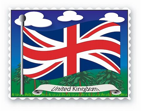 simsearch:400-03969085,k - Stamp with flag from United Kingdom- Vector Photographie de stock - Aubaine LD & Abonnement, Code: 400-03953633