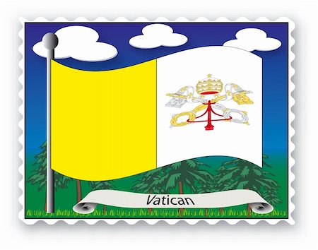 simsearch:400-03969085,k - Stamp with flag from Vatican- Vector Photographie de stock - Aubaine LD & Abonnement, Code: 400-03953644
