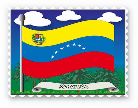 simsearch:400-03969085,k - Stamp with flag from Venezuela- Vector Photographie de stock - Aubaine LD & Abonnement, Code: 400-03953649
