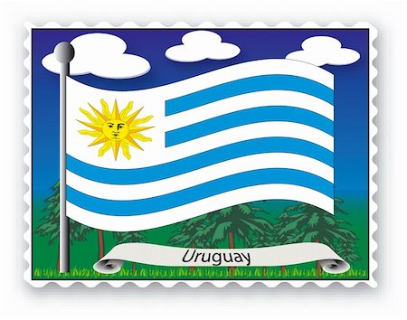 simsearch:400-03969085,k - Stamp with flag from Uruguay- Vector Photographie de stock - Aubaine LD & Abonnement, Code: 400-03953643