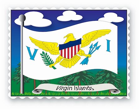 simsearch:400-03969085,k - Stamp with flag from Virgin Islands- Vector Photographie de stock - Aubaine LD & Abonnement, Code: 400-03953651