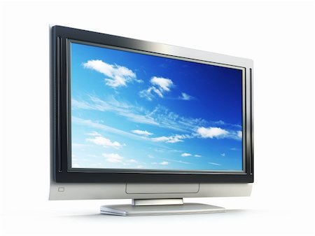 3d rendering plasma TV on white background Stock Photo - Budget Royalty-Free & Subscription, Code: 400-03964209