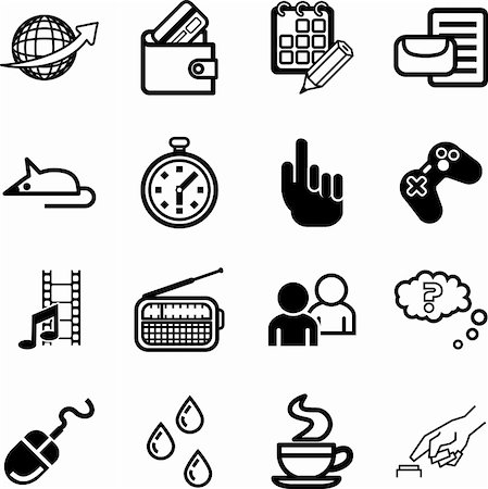 A Computer application and media Icon set Stock Photo - Budget Royalty-Free & Subscription, Code: 400-03964225