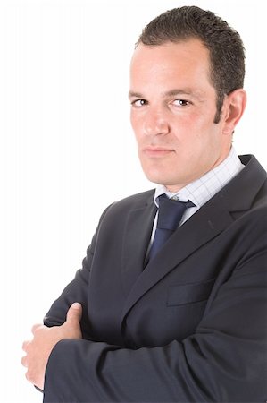 simsearch:400-03915023,k - A young handsome businessman, with arms crossed. Isolated on white. Foto de stock - Super Valor sin royalties y Suscripción, Código: 400-03964315