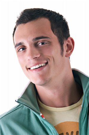 simsearch:400-04444273,k - Portrait of a young man smiling, over white background. Foto de stock - Super Valor sin royalties y Suscripción, Código: 400-03964386