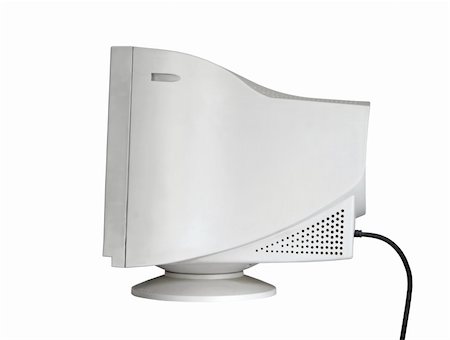 simsearch:700-03451457,k - Side view of an isolated monitor (w clipping path) Photographie de stock - Aubaine LD & Abonnement, Code: 400-03964495