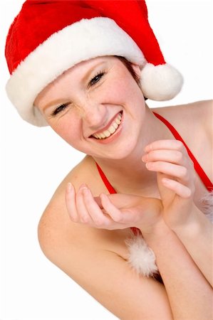 simsearch:693-07444529,k - portrait of a beautifull girl dressed up for christmas. File has a clipping path for your covenience. Stock Photo - Budget Royalty-Free & Subscription, Code: 400-03964540