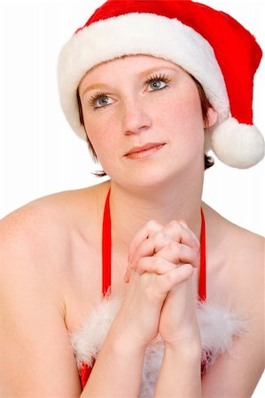 simsearch:693-07444529,k - portrait of a beautifull girl dressed up for christmas. File has a clipping path for your covenience. Stock Photo - Budget Royalty-Free & Subscription, Code: 400-03964541