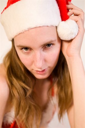 simsearch:693-07444529,k - Portrait of a beautifull christmas faerie girl looking seductive Stock Photo - Budget Royalty-Free & Subscription, Code: 400-03964560