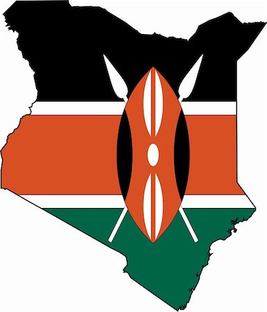 simsearch:400-03969085,k - Vector Illustration of a Map and Flag from Kenya Photographie de stock - Aubaine LD & Abonnement, Code: 400-03964726