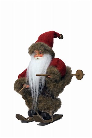 father christmas family portrait - Christmas portrait of Santa Claus with ski Photographie de stock - Aubaine LD & Abonnement, Code: 400-03964770