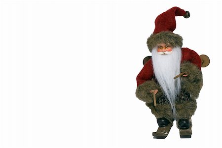 santa claus ski - Christmas landscape of Santa Claus with ski - front view Stock Photo - Budget Royalty-Free & Subscription, Code: 400-03964796