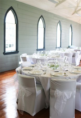 simsearch:700-07199841,k - Tables decorated at a wedding reception. Stockbilder - Microstock & Abonnement, Bildnummer: 400-03965168