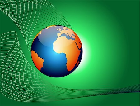 simsearch:649-07064007,k - Vector illustration green abstract background with globe Fotografie stock - Microstock e Abbonamento, Codice: 400-03965227