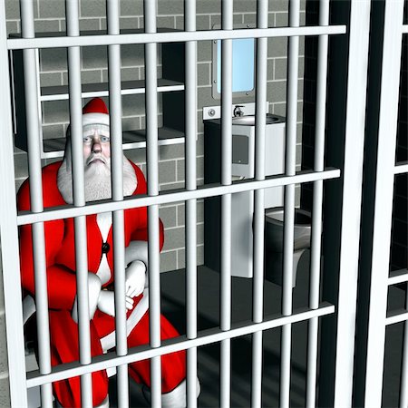 Behind Bars Santa Arrested for Breaking and Entering Bah Humbug Series Stock Photo - Budget Royalty-Free & Subscription, Code: 400-03965515