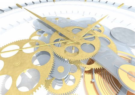 simsearch:614-00387819,k - clock works on white background Stockbilder - Microstock & Abonnement, Bildnummer: 400-03965615