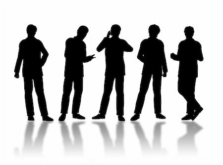 simsearch:400-04017214,k - Businessmen silhouettes in different poses and attitudes Stockbilder - Microstock & Abonnement, Bildnummer: 400-03965805