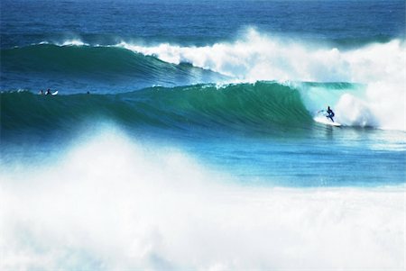 simsearch:400-03936453,k - Offshore storm is creating big waves for the surfers in Malibu and Southern California. Stock Photo - Budget Royalty-Free & Subscription, Code: 400-03965885
