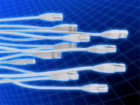 3d rendered illustration of many network cables Stock Photo - Budget Royalty-Free & Subscription, Code: 400-03966146