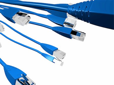 3d rendered illustration of many network cables Stock Photo - Budget Royalty-Free & Subscription, Code: 400-03966147