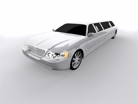 3d rendered illustration of a white limousine Stock Photo - Budget Royalty-Free & Subscription, Code: 400-03966142