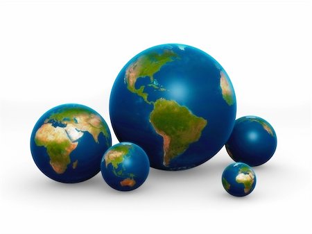simsearch:632-05554261,k - 3d rendered illustration of some different globes Stock Photo - Budget Royalty-Free & Subscription, Code: 400-03966185