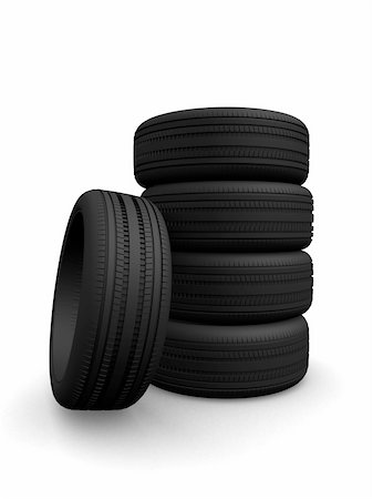 3d rendered illustration of black tires Stock Photo - Budget Royalty-Free & Subscription, Code: 400-03966250