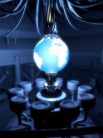 simsearch:614-06813422,k - 3d rendered illustration of a reactor and a globe Stock Photo - Budget Royalty-Free & Subscription, Code: 400-03966309