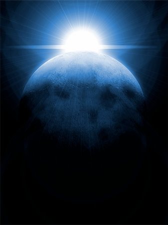 full moon cloud - 3d rendered illustration of the sun and the moon Stock Photo - Budget Royalty-Free & Subscription, Code: 400-03966356