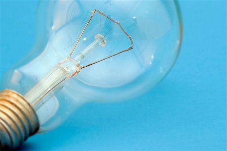 simsearch:400-03939574,k - Background with lit lightbulb. Isolated on blue Stockbilder - Microstock & Abonnement, Bildnummer: 400-03966448