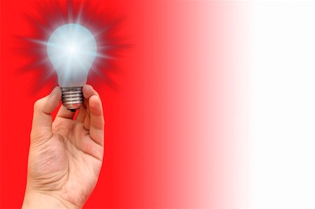 simsearch:400-03939574,k - Background with lit lightbulb. Isolated on red Stockbilder - Microstock & Abonnement, Bildnummer: 400-03966443