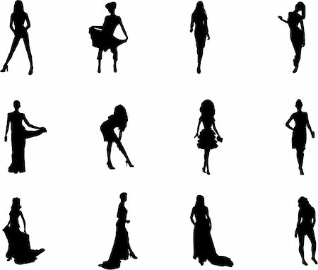 simsearch:400-05146518,k - fashion silhouettes Stock Photo - Budget Royalty-Free & Subscription, Code: 400-03966549