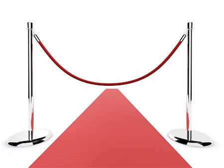 3d rendered illustration of a red carpet and barrier Stock Photo - Budget Royalty-Free & Subscription, Code: 400-03967208