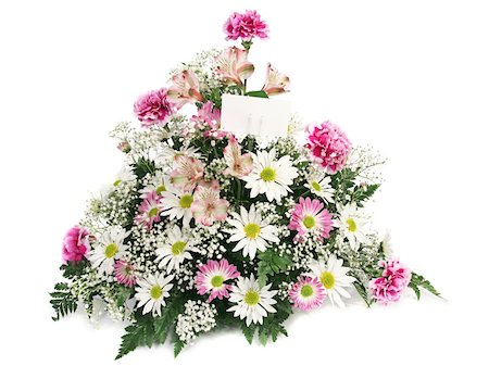 florist background - A beautiful arrangement of spring flowers with a blank card. Photographie de stock - Aubaine LD & Abonnement, Code: 400-03967448