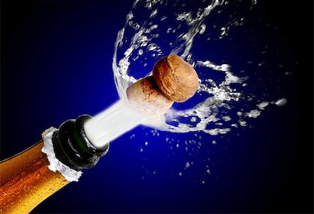 popping up - Close up of champagne cork popping Stock Photo - Budget Royalty-Free & Subscription, Code: 400-03967501